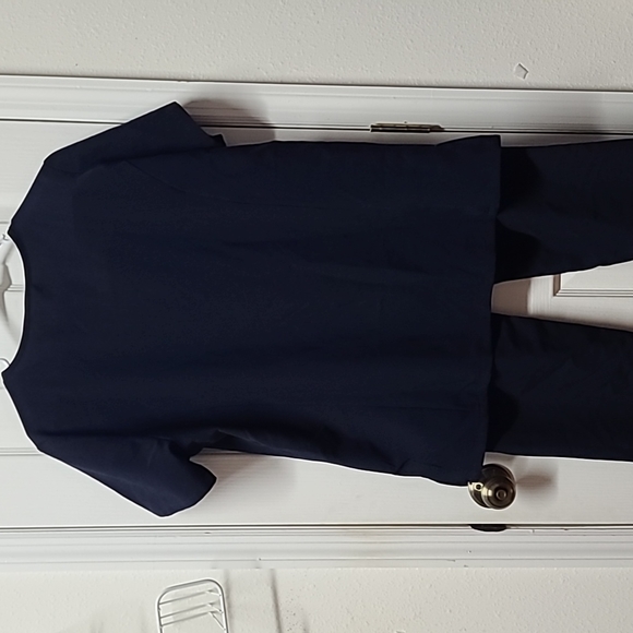 Scrubs set Noflik Women's XL Anti-Wrinkle Soft Stretch V Neck Navy Blue FIGS st - Picture 4 of 10